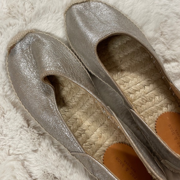 NEW Rag & Bone Georgie Metallic leather Espadrille - Picture 7 of 9